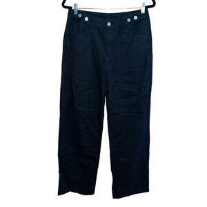 Commense Jeans Womens Black‎ M High Waist Straight Leg NWT